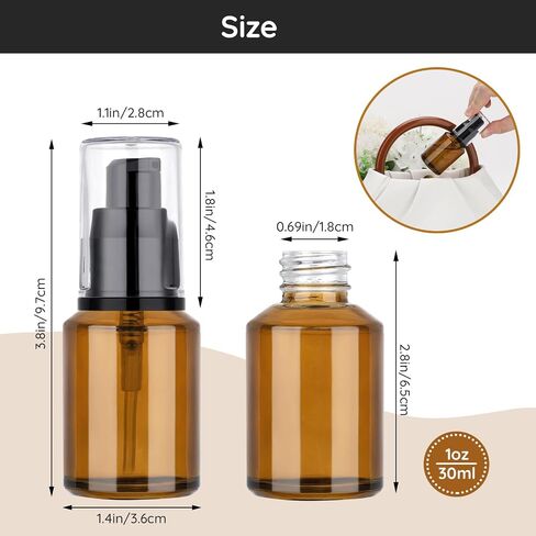 Segbeauty 1oz زجاجات سفر زجاجية مجمعة لأدوات النظافة باللون المختلط ، 3 حزمة سفر فارغ حاوية غسول زجاجة الزجاجة ، 30 مل حاويات مستحضرات مضخة مكياج صغيرة 30 مل قابلة لإعادة التعبئة in Kuwait