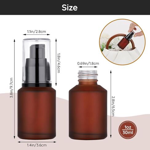 Segbeauty 1oz زجاجات سفر زجاجية مجمعة لأدوات النظافة باللون المختلط ، 3 حزمة سفر فارغ حاوية غسول زجاجة الزجاجة ، 30 مل حاويات مستحضرات مضخة مكياج صغيرة 30 مل قابلة لإعادة التعبئة in Kuwait