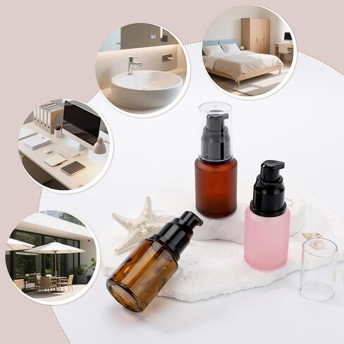 Segbeauty 1oz زجاجات سفر زجاجية مجمعة لأدوات النظافة باللون المختلط ، 3 حزمة سفر فارغ حاوية غسول زجاجة الزجاجة ، 30 مل حاويات مستحضرات مضخة مكياج صغيرة 30 مل قابلة لإعادة التعبئة in Kuwait