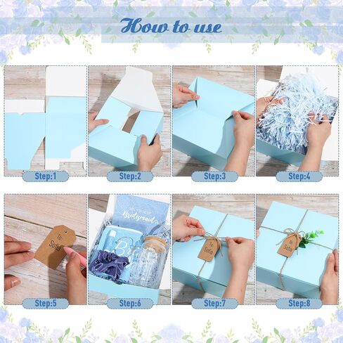 Meanplan 14 PCS مجموعة هدايا اقتراح وصيفات الشرف ، هل ستكون هدايا وصيفات الشرف مع اقتراح مربع كوب كوب مكياج الأكياس الشفاه شمعة الكريما in Saudi Arabia