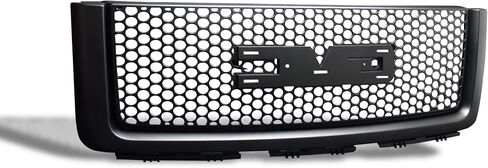 Armordillo Round Hole Mesh Mesh Grille | متوافق مع 2007-2013 GMC Sierra 1500 | 8720721 | Piano Black | Hood Hood Grille in Saudi Arabia
