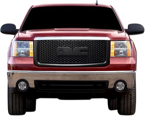 Armordillo Round Hole Mesh Mesh Grille | متوافق مع 2007-2013 GMC Sierra 1500 | 8720721 | Piano Black | Hood Hood Grille in Saudi Arabia