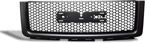 Armordillo Round Hole Mesh Mesh Grille | متوافق مع 2007-2013 GMC Sierra 1500 | 8720721 | Piano Black | Hood Hood Grille in Saudi Arabia