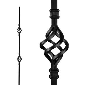 Nuvo Iron Baluster INTR DBL BSKT BLK SQI2B