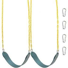 Orgrimmar 2 Pack Swing Seat for Kids Heavy Duty 66" Chain Plastic Coated Outdoor Playground Swing Set Accessories Replacement with Snap Hooks (Green) in Kuwait
