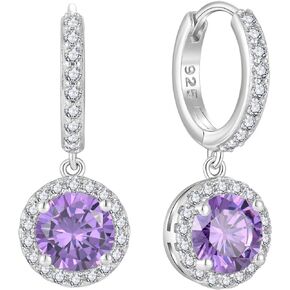 Starchenie Huggie Hoop Earrings 925 Sterling Silver Birthstones Dangel Drop Earrings Jewelry Gift for Women Teen Girls