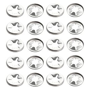 Bettomshin 100Pcs M6 x 15mm Internal Tooth Starlock Washers, 304 Stainless Steel Bearing Clamp Push On Speed Clips Fasteners, Quick Speed Locking Washers for Vehicles, Wheels, Machinery, Furniture
