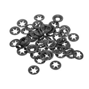 uxcell M6 Star Locking Washer 5.4mm I.D. 14mm O.D. Internal Tooth Lock Washers Push-On Locking Speed Clip 65Mn Black Oxide Finish 60pcs