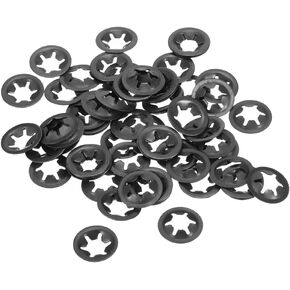 uxcell M6 Star Locking Washer 5.4mm I.D. 14mm O.D. Internal Tooth Lock Washers Push-On Locking Speed Clip 65Mn Black Oxide Finish 60pcs in Kuwait
