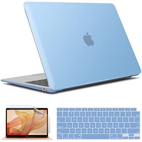 IBENZER Compatible with New MacBook Air 13 inch case 2022 2021 2020 M1 A2337 A2179 A1932, Hard Shell Case&Keyboard Cover&Screen Film for Mac Air 13 with Touch ID (2018-2022), Airy Blue, AT13ARBL+2 in Saudi Arabia