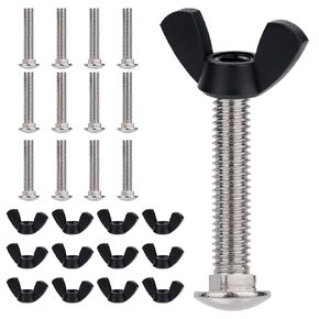 Pet Carrier Fasteners, 12pcs M6 Stainless Steel Replacement Bolts and 12pcs Plastic Butterfly Nuts for Repairing Pet Boxes Pet Carrier Replacement Parts Dog Kennel Hardware