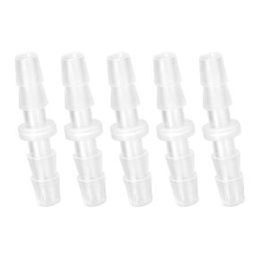 Quickun Plastic Hose Barb Fitting, 3/8" x 3/8" Barbed Splicer Mender Joint Adapter Union Fitting (Pack of 5)