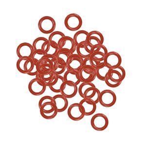 uxcell Silicone O-Ring, 4mm OD, 1mm ID, 1.5mm Width, VMQ Seal Rings Gasket, Red, Pack of 50