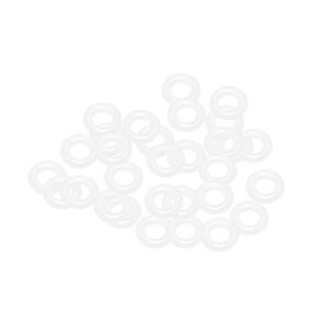 حلقات دائرية من السيليكون من uxcell، 5 مم OD 2 مم معرف 1.5 مم عرض VMQ حشية ختم لإصلاح أنابيب صمامات الضاغط، أبيض، عبوة من 30 قطعة