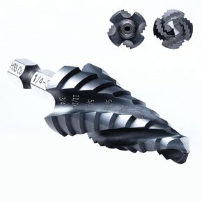 Gigantic Step Drill Bit,1/4" - 2-1/2"Large Step Drill Bit,M35 HSS Impact Tough Step Drill Bit Set,1/2" Shank Unibit Step Drill Bit for Metal, Stainless Steel, Aluminum, Wood, Plastic