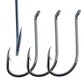 Yatrouys Octopus Beak Offset Fishing Hooks Black Nickle 100pcs/lot 8299 HC-72A High Carbon Steel Sports Fishing Hooks Sizes 6# to 8/0#