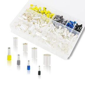 440 PCS Wire Ferrules Kits Ferrules Wire Ends 8 Sizes AWG 16 14 12 10 4 2 1/0 2/0 Ferrules Pin Cord End Terminals Kit