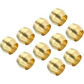 PATIKIL 1/4 Inch Tube OD Brass Compression Sleeves Ferrules, 100 Pack Brass Ferrule Fitting Brass Compression Fitting Assortment Kit for Air Water Gas Pipe in Saudi Arabia