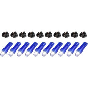 cciyu 10 Pack Blue 37 58 70 73 74 T5 Diode Dashboard Panel Gauge Cigarette lighter Ashtray light Speedometer Odometer Tachometer Instrument Panel LED Wedge Bulbs w/Twist Sockets