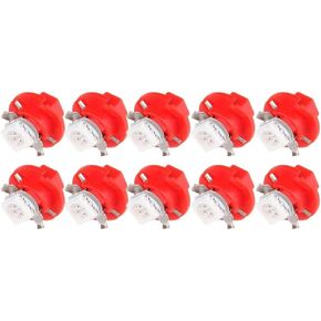 cciyu 10 Pack T5 B8.4D 5050 LED SMD Red Dash Auto Dash Gauge Instrument Panel Light Bulb/BMW E32 E34 E36 Dash Gauge Instrument LED Replacement fit for Dashboard Gauge Indicator Instrument Speedometer
