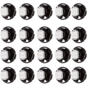 cciyu 20 Pack T4.7 Red 1-5050-SMD LED Neo Wedge A/C Lights Bulb 12V
