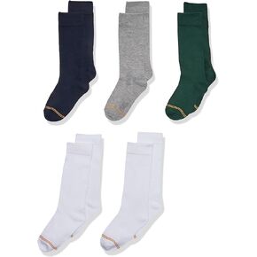 GOLDTOE Girls' Knee High Socks, 5 Pairs
