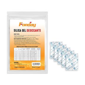 2 Gram [100 Packets] Fonday Food Grade Silica Gel Packs Desiccants - Moisture Absorbers, Desiccants Packets Dehumidifier Packs