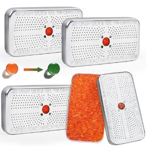 4 Packs 40Gram Indicating Silica Gel Desiccant Canister (Orange to Dark Green), Reusable Dehumidifier Desiccant, Moisture Absorbing, No Cobalt II Chloride