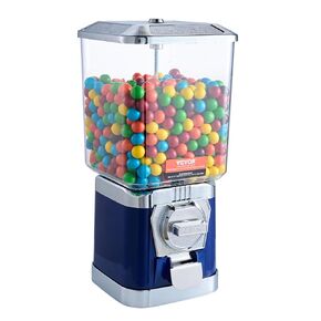 VEVOR Gumball Machine for Kids, 17"H Home Candy Vending Machine, PC Gumball Dispenser, Bubble Gum Machine for Game Stores, Coin Operated Gumball Bank for Toy Capsules Bouncy Balls Candy, Red
