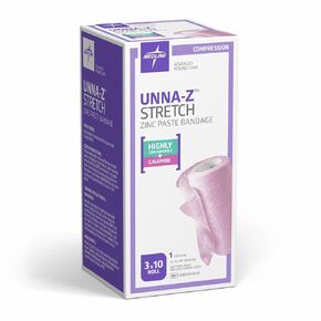 Medline Unna-Z Stretch Zinc Oxide Compression Bandage with Calamine, 3" x 10 yd., Ideal for Conditions Requiring Mild Compression, Pack of 12