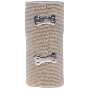 Medline MDS055004Z Sure-Wrap Elastic Bandage with Clips, Latex Free, Non Sterile, Beige, 4" x 5 Yards Size, Pack of 20