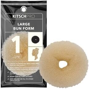 صانع كعكة الشعر كيتش - كعكة شعر صغيرة لجميع أنواع الشعر | صانع كعكة دونات الشعر للأطفال | صانعة الكعكة السحرية للشعر | كعكة الجورب لتصفيف الشعر | كعكة الباليه للأطفال، قطعة واحدة (بني) in Kuwait