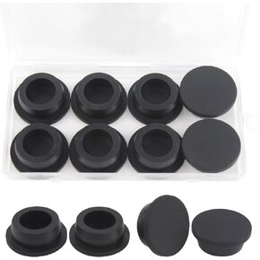 4 Pcs 39.3 mm Silicone Rubber Plug for 38.3-39.3/1-1/2-1-9/16 in Round Holes, Waterproof T Type Rubber Stoppers, Soft Flexible Snap-On Seal Plugs Tube Pipe End Covers Caps Inserts, Black