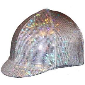 Equestrian Riding Helmet Cover - Holographic Silver