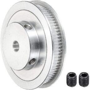 MECCANIXITY 80 Teeth 25mm Bore Timing Pulley, Aluminium Synchronous Wheel Silver with M5 Screw for 3D Printer Belt, CNC Machine
