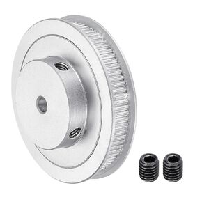 MECCANIXITY 80 Teeth 25mm Bore Timing Pulley, Aluminium Synchronous Wheel Silver with M5 Screw for 3D Printer Belt, CNC Machine