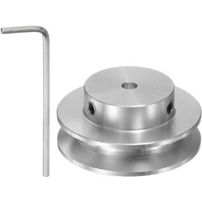 HARFINGTON Single Groove Pulley 4mm Fixed Bore 40mm Outer Diameter Aluminum Alloy with Hex Wrench for Drilling Machine 6mm PU Round Belt