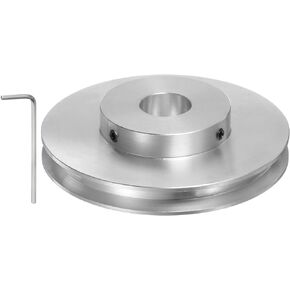 HARFINGTON Single Groove Pulley 4mm Fixed Bore 40mm Outer Diameter Aluminum Alloy with Hex Wrench for Drilling Machine 6mm PU Round Belt