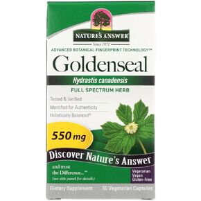 Nature's Answer Goldenseal Root Vegetarian Capsules, 50-Count | Promotes Overall Wellness | Natural Immune Booster | Inflammatory Reducer