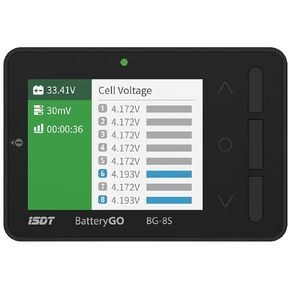 ISDT BG-8S BattGo Battery Meter, LCD Display Digital Battery Capacity Checker Battery Balancer Battery Tester for NiMH,LiPo,Life,Li-ion,Nicd