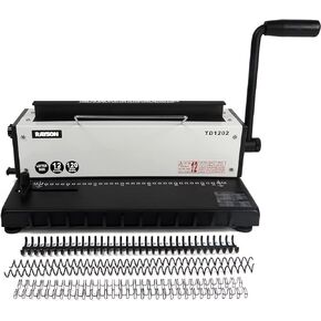 Rayson TD1202 Binding Machine, 3:1 Pitch Wire Binder, Punching 12 Sheets/Binding 120 Sheets with Sturdy Metal Construction