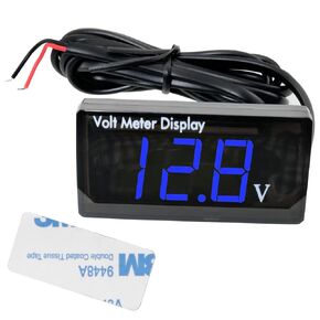 LED Digital Display Voltmeter Blue DC 12V Waterproof LED Digital Display Voltmeter for Car Battery Voltage Monitor