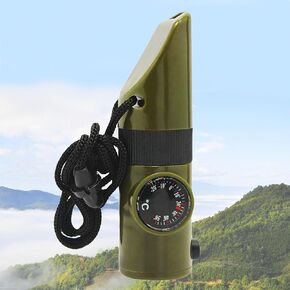 Survival Whistle,7in1 Emergency Whistle Survival,Multifunctional Camping Signal Whistle,Essential Emergency Tool with Lanyard for Hiking/Exploration/Climbing/Camping/Boating/Outdoor Adventures