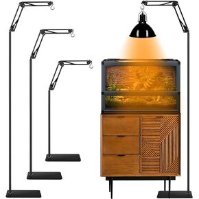 Reptile Heat Lamp Stand Reptile Light Stand with 360° Swing Arm, Height Adjustable (15.7inch to 74.3inch) Reptile Lamp Stand for Terrarium Light Fixture and Heat Lamp Holder