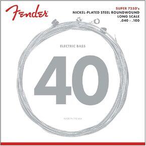 Fender 7250 Bass Strings, Nickel Plated Steel Roundwound, Long Scale, 7250-5M .045-.125