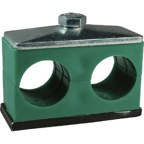 Dixon HTW06T 3/8" Twin Series Tube Clamp Steel & Poly (L-1.46" x W-1.18" x H-1.36")