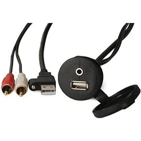 Garmin MS-CBUSB3.5, Fusion, USB + 3.5mm-2xRCA Aux Panel Mount Cable, 2m (010-12381-00)
