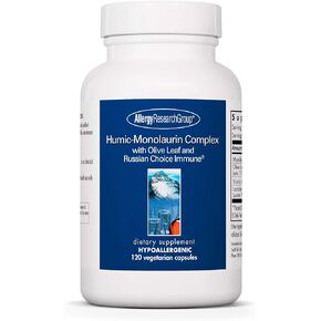 Allergy Research Group Humic-Monolaurin Complex - Immune System Support, Humic Acid Supplements, with Olive Leaf, Vegetarian Capsules - 120 Count
