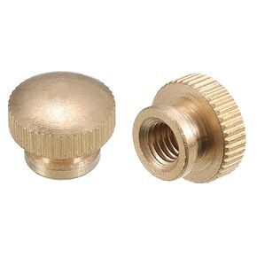 uxcell Knurled Thumb Nuts, 5pcs M3 x D10mm x H8mm Brass Knurled Nut with Collar High Head Blind Hole Knurled Thumb Nuts for 3D Printer Parts
