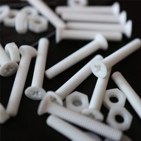 20 x White Countersunk Screws Polypropylene (PP) Plastic Nuts and Bolts, Washers, M3 x 20mm, Acrylic, Water Resistant, Anti-Corrosion, Chemical Resistant, 1/8 x 25/32